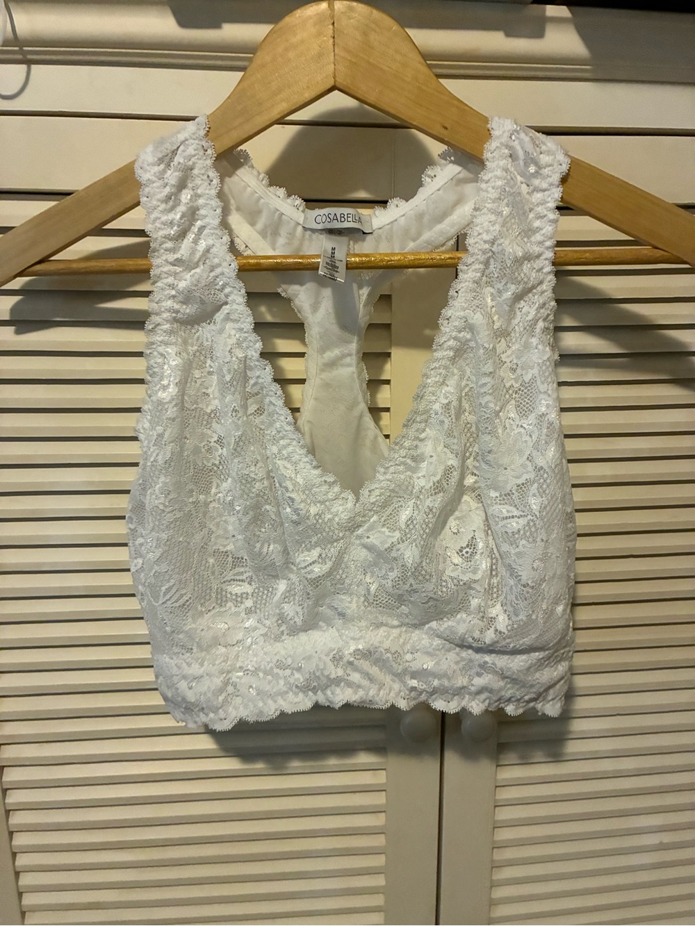Cosabella White Lace Racerback Bralette Cami
